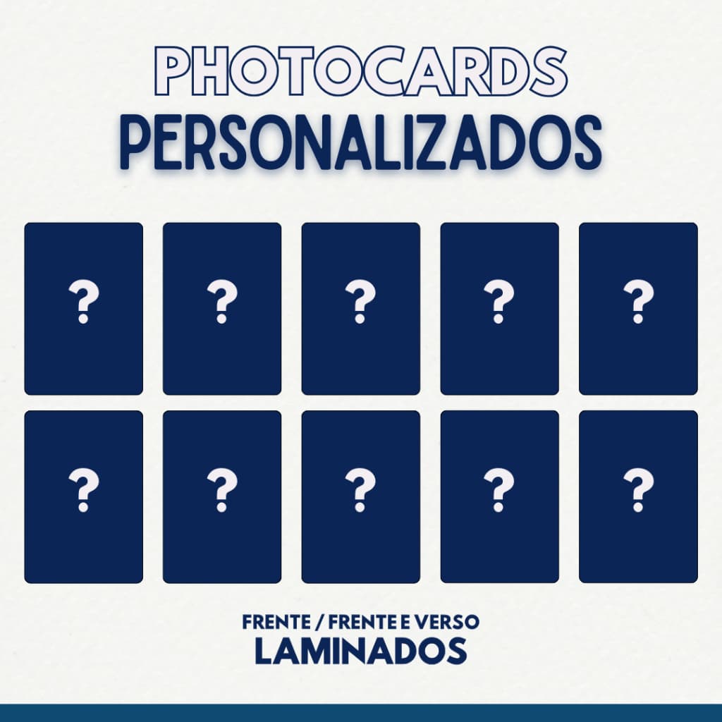 10 Photocards Personalizados • Plastificado • Frente e Verso • Verso Branco