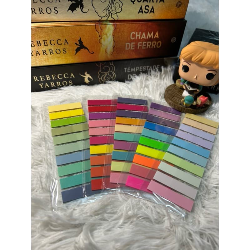 Kit 5 cartelas de Flags, marcador de livro, 1000 Flags coloridas.