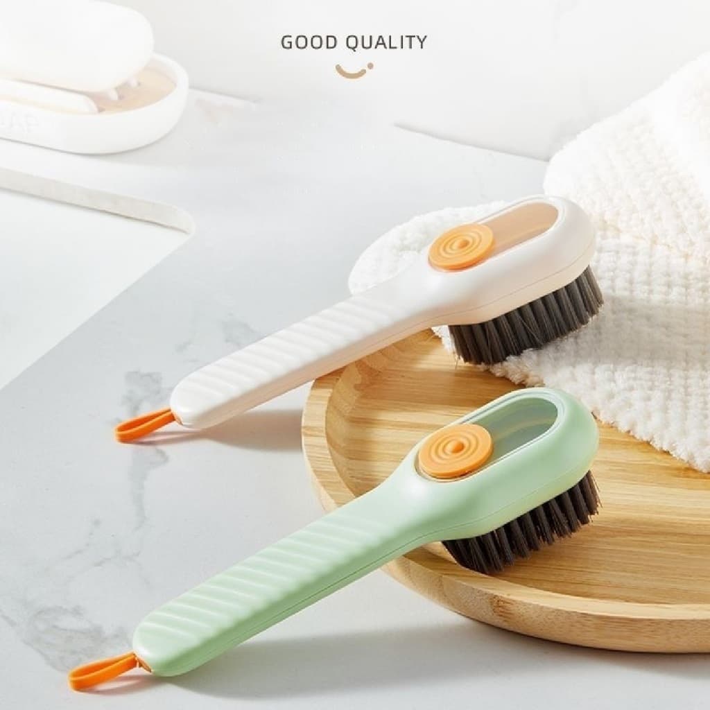 Escova Limpa Sapato Tenis Boné Roupa com Dispenser Reservatorio Sabão Liquido Sabonete