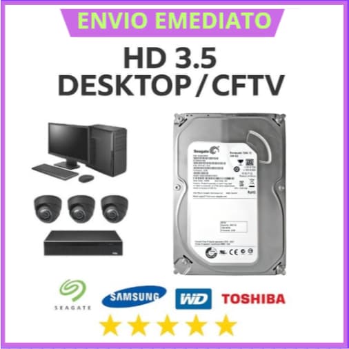 HD SATA 500 GB  CFTV e Desktop   ENVIO JA !