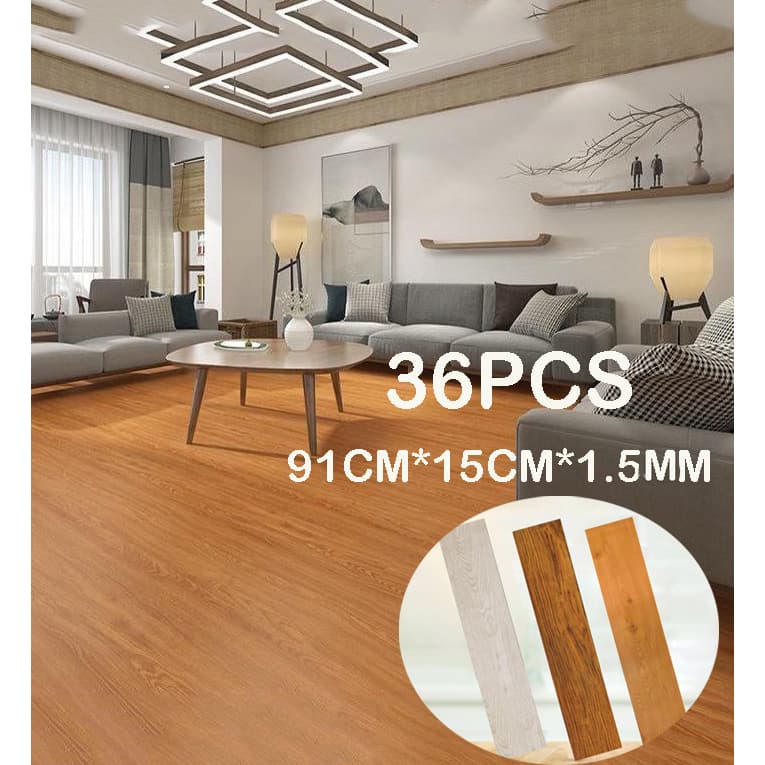 Adesivo de Piso Madeira Antiderrapante Lavável 36 Peças Auto Colante 5㎡