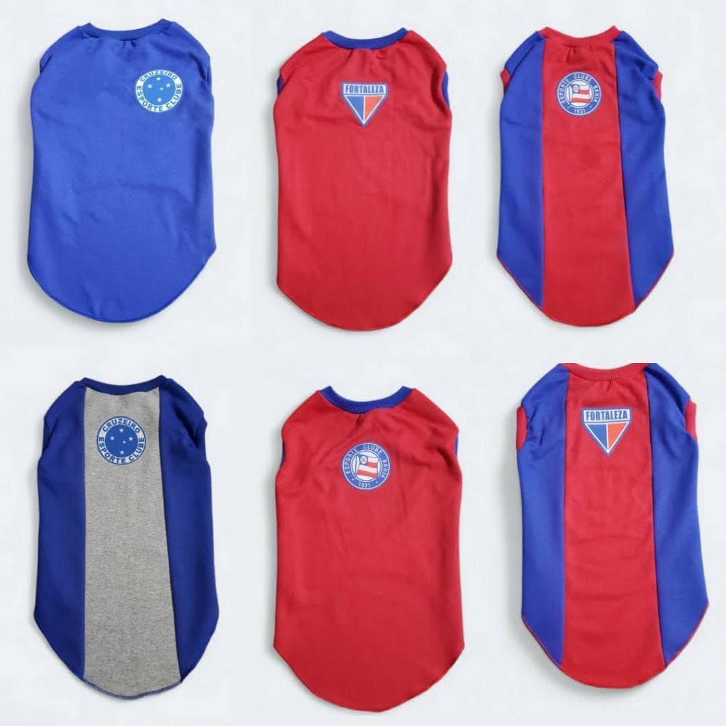 Roupinhas Pet para Cachorro de Time Cruzeiro, Fortaleza, Botafogo e Bahia
