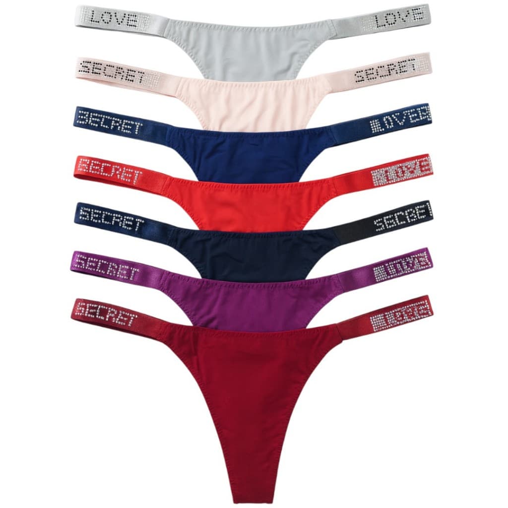 Kit Calcinhas Love Fio Lisa Cores Variadas com Strass
