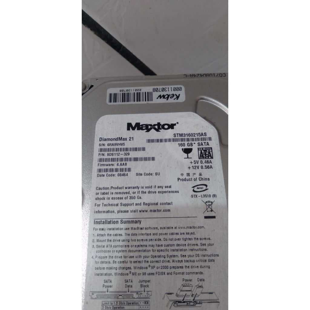 Hd 320gb 3.5" Sata Desktop Pc e Dvr Marca de acordo com o estoque