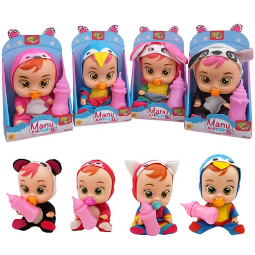 Boneca Manu Baby Cry Com Som E Chora De Verdade Com Mamadeira