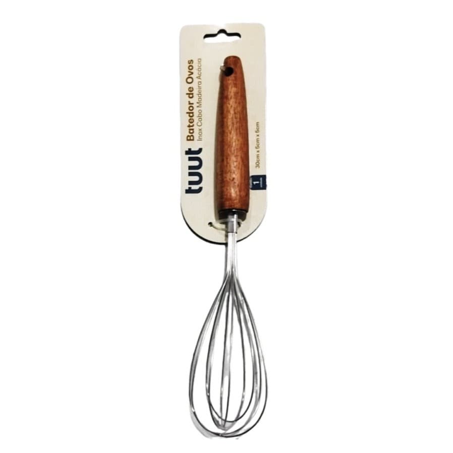 Utensilio Batedor de Ovos Fue Cabo Madeira Acácia