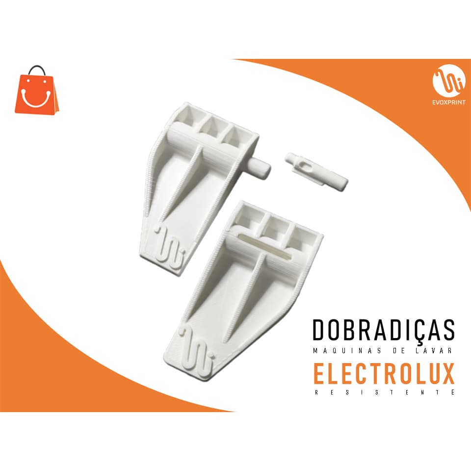 KIT DOBRADIÇA TAMPA MOVEL - ELECTROLUX + PINO E MOLA