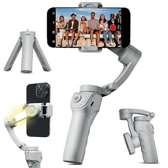 Estabilizador de Celular móvel Gimbal, função Inteligente de rastreamento facial Bluetooth 3 Eixos