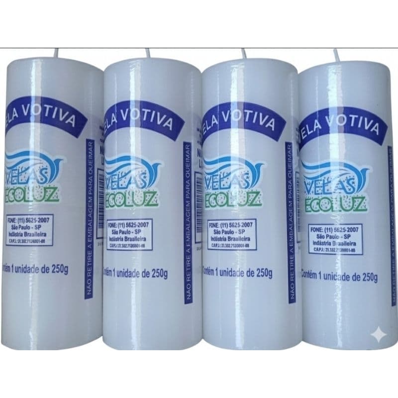 Vela de 7 dias 250g Votiva Kit 4 unidades | Vela Votiva Parafina Pura | Religiosas para Orações, Proteção, Simpatias