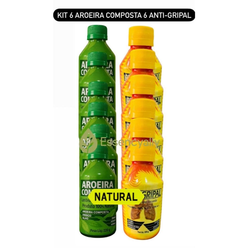 Kit Revenda Aroeira  e Anti-Gripal 12 Vasos  Amarelo ou Verde