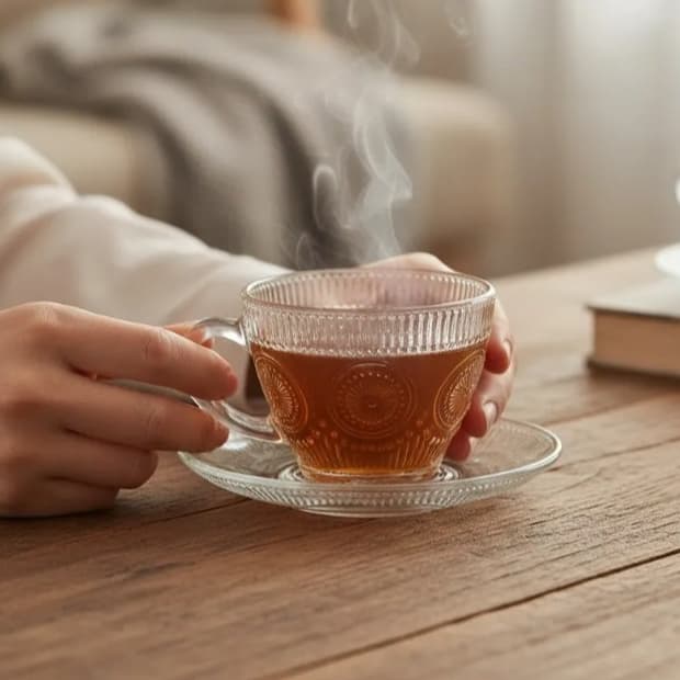 Jogo com 6 Xícaras + Pires de Vidro 200/220 ML