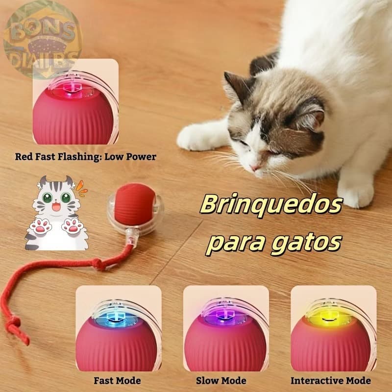 Brinquedos Inteligentes Para Gatos Bola De Rolamento Automática Cauda Falsa Recarregável Elétrico