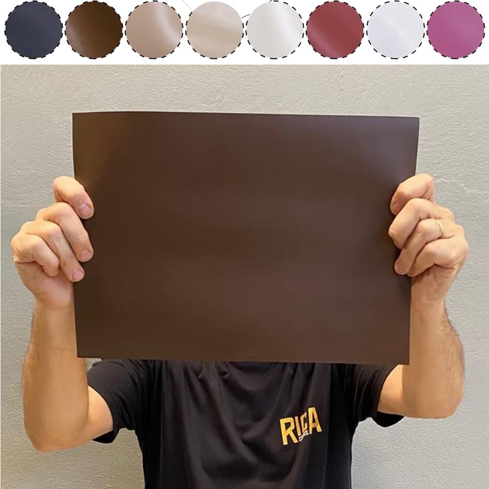 Painel de Couro Legítimo Tipo Madri - 25x35cm Retalho – Textura Leve e Grão Fino para Artesanato, Bolsas, Encadernação