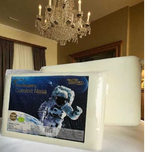 KIT COM 02 TRAVESSEIROS NASA COMFORT VISCOELASTICO MACIO ANTIALERGICO COM 10cm ALT