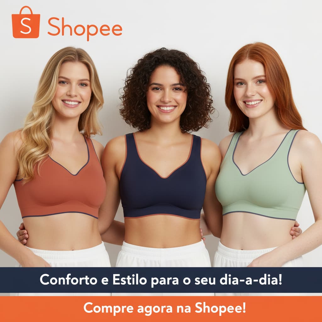 Top Sutiã Super Confortável sem Costura Bojo Removível sem Fecho