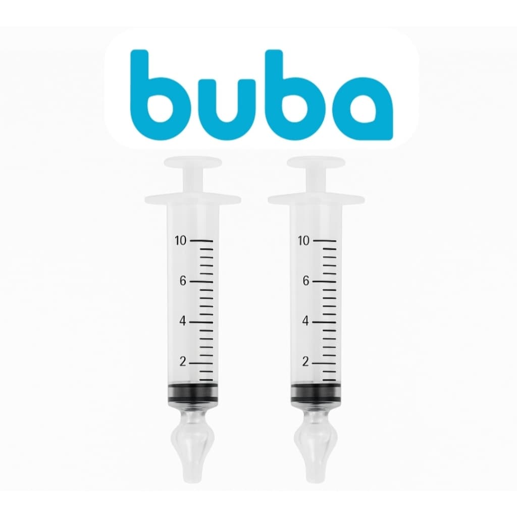Lavador Nasal BUBA 2 Unidades Seringa Ponta Em Silicone