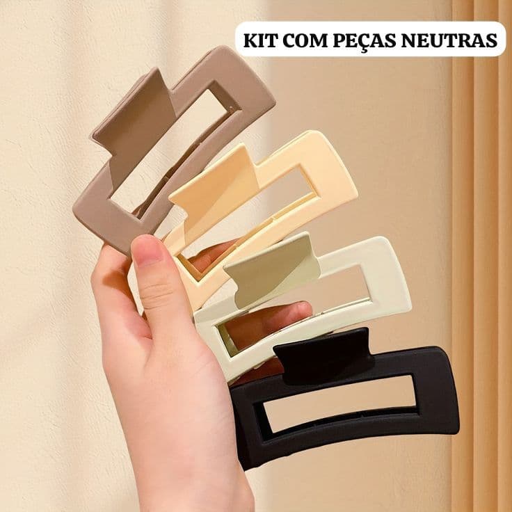 Presilha, Piranha, Pregador de Cabelo Grande Feminina Antiderrapante Clássica – Acessório Elegante, Minimalista