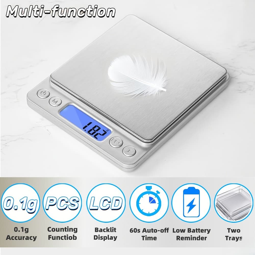 Mini Balança Digital De Cozinha Alta Precisão 0,1g Até 3000g