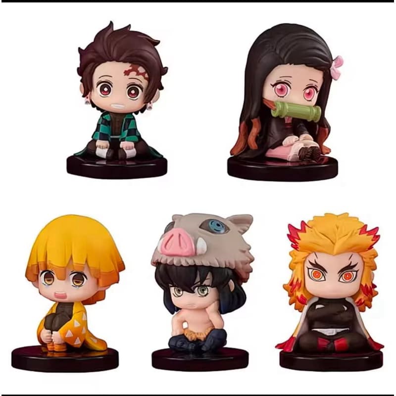 conjunto q versão demon slayer mitsuri obanai boneca tanjiro inosuke zenitzu figura de brinquedo