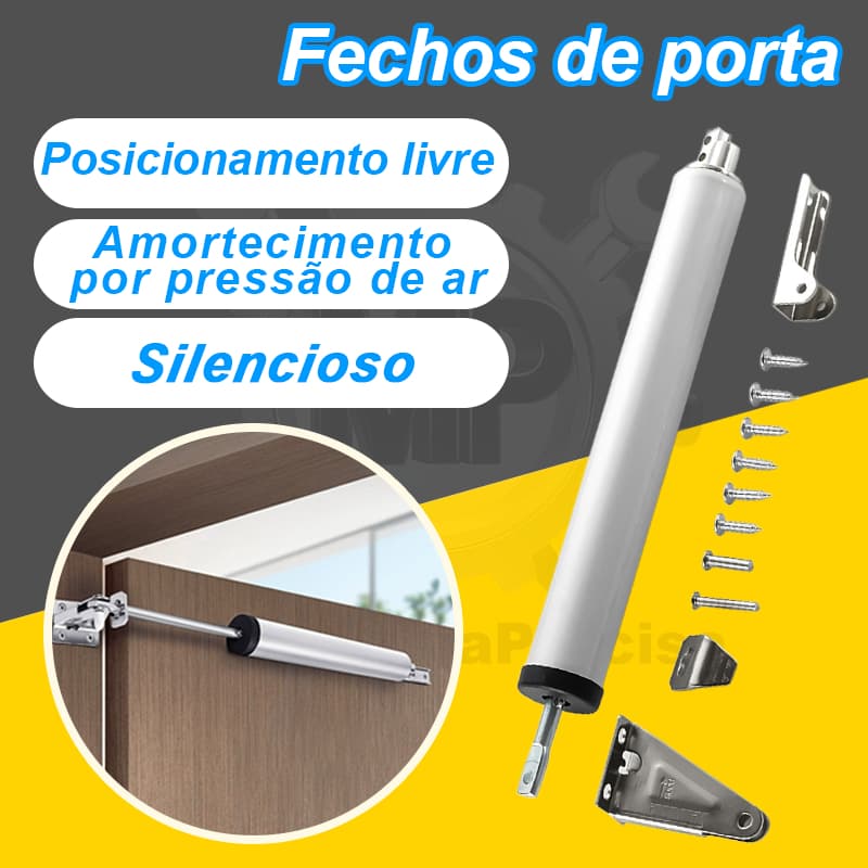 Fechador de Porta Pneumático com Amortecimento Silencioso - Posicionamento em Qualquer Ângulo, Instalção Fácil para Casa