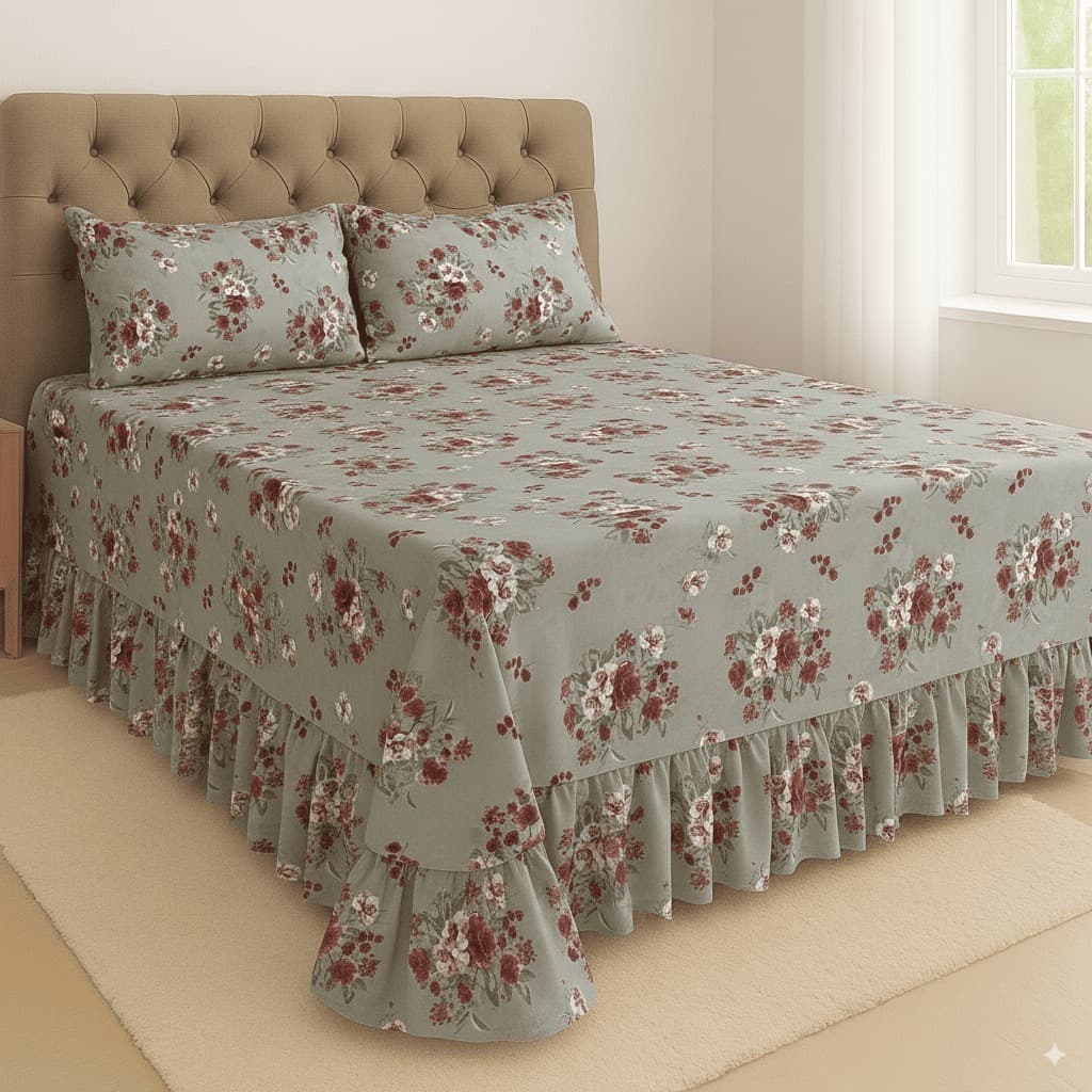 Colcha Cobre Leito Casal Helena 3 Peças Tecido 400 Fios - Vários tamanhos - MOCHI & OLIVEIRA