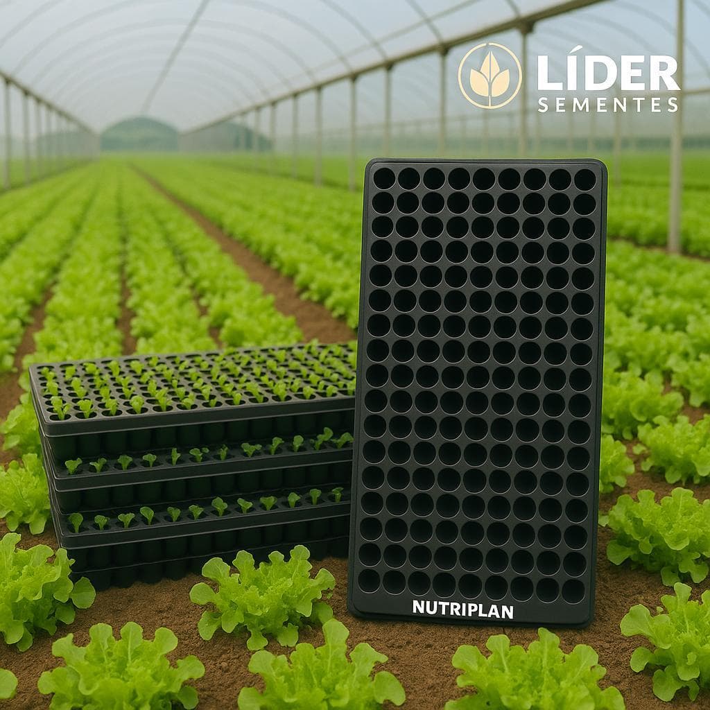 Kit com 10 Bandejas Sementeiras para Mudas 200 Células Nutriplan para Folhosas Hortaliças