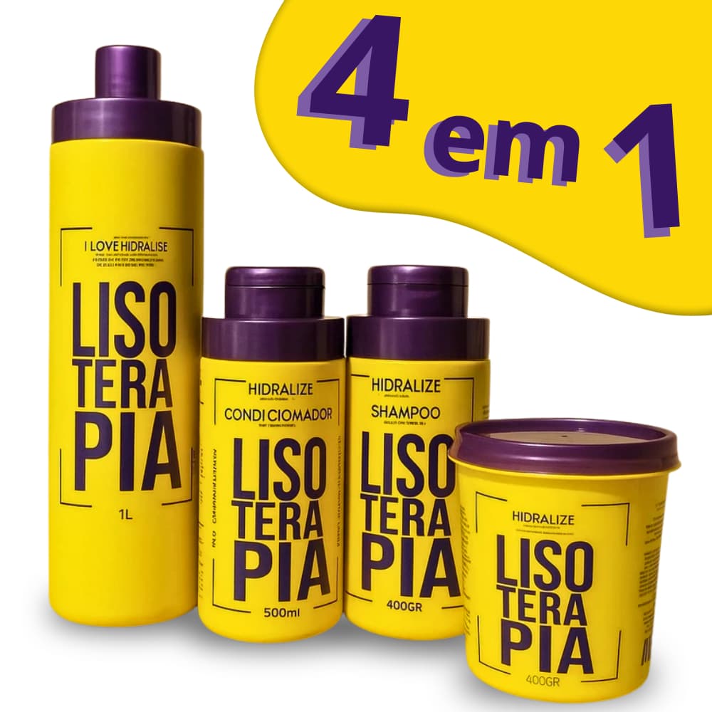 Kit Progressiva Lisoterapia Sem Formol + Shampoo Condicionador Máscara Reconstrutora 4x1