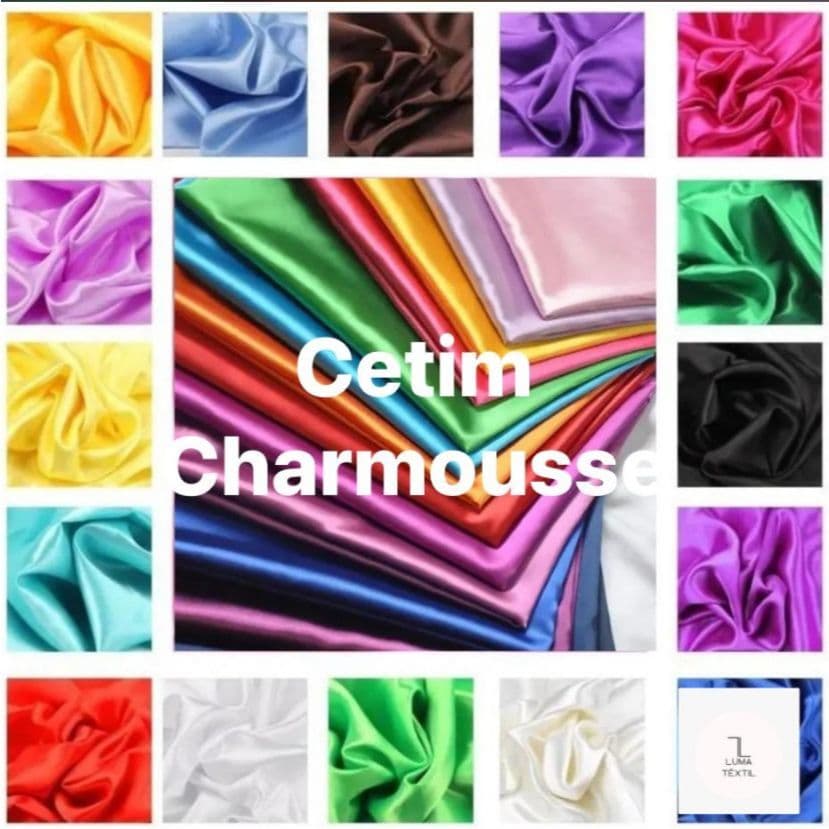 2 METROS DE TECIDO CETIM CHARMOUSSE  (2m x 1,50) DE LARGURA