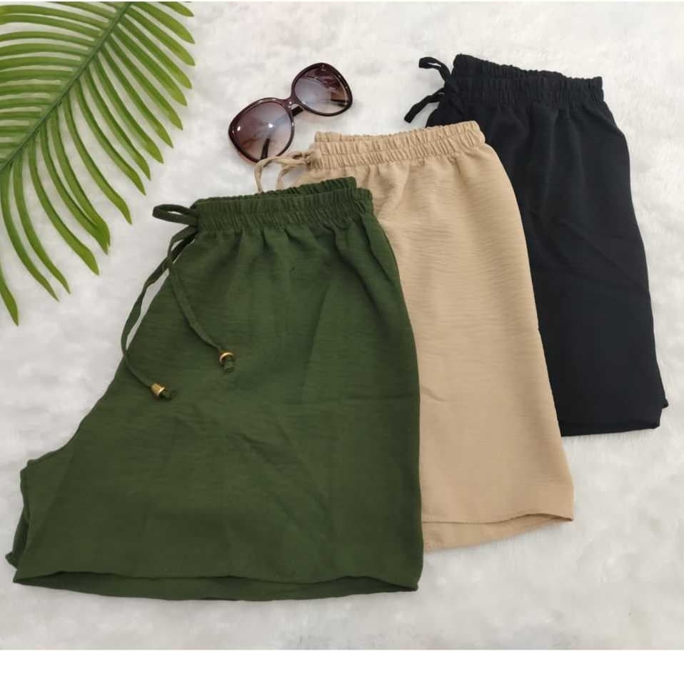 Kit 3 Shorts Verão - Shorts Feminino Duna Cós Elastico, Moda Praia