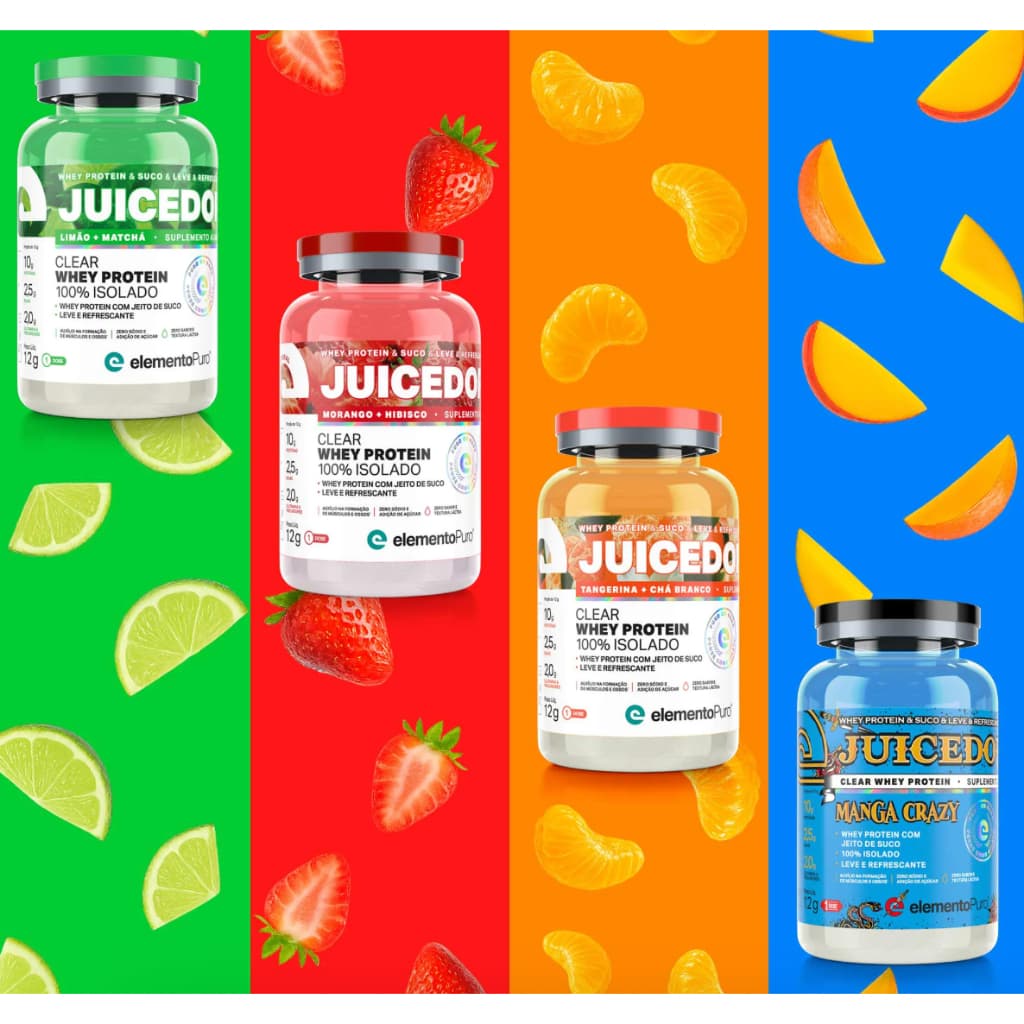 Elemento Puro Juicedop Monodose 12g (Whey Protein Isolado em Suco) - Kit Degustação Sabores