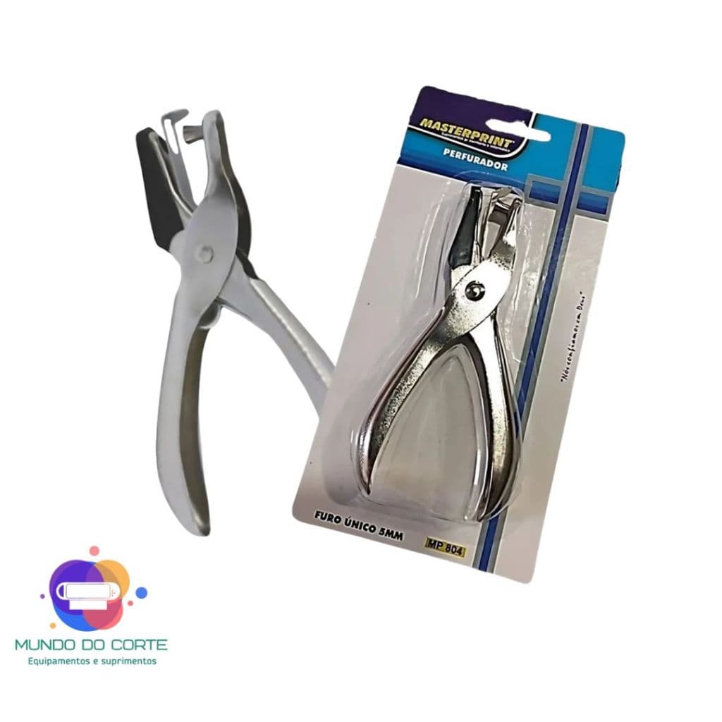 Perfurador Furador de Papel Alicate 1 Furo em Metal Aço Resistente MasterPrint