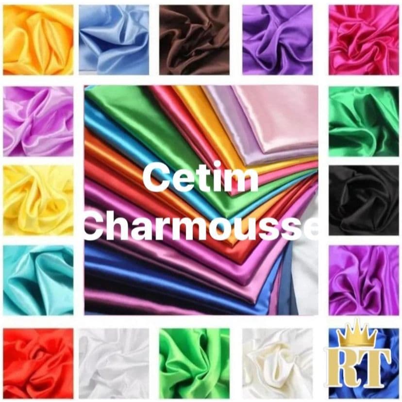 2 Metros de Tecido Cetim Charmousse Liso Branco e  Várias Cores  (2m x 1,50) de largura