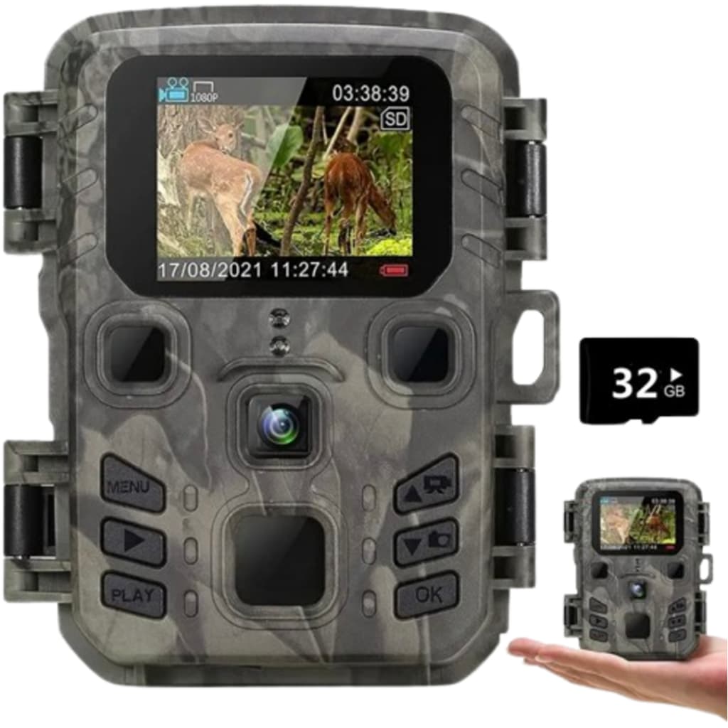 Câmera Caça Visão Noturna Prova Água 4k Hd 20mp + Cartão 32g