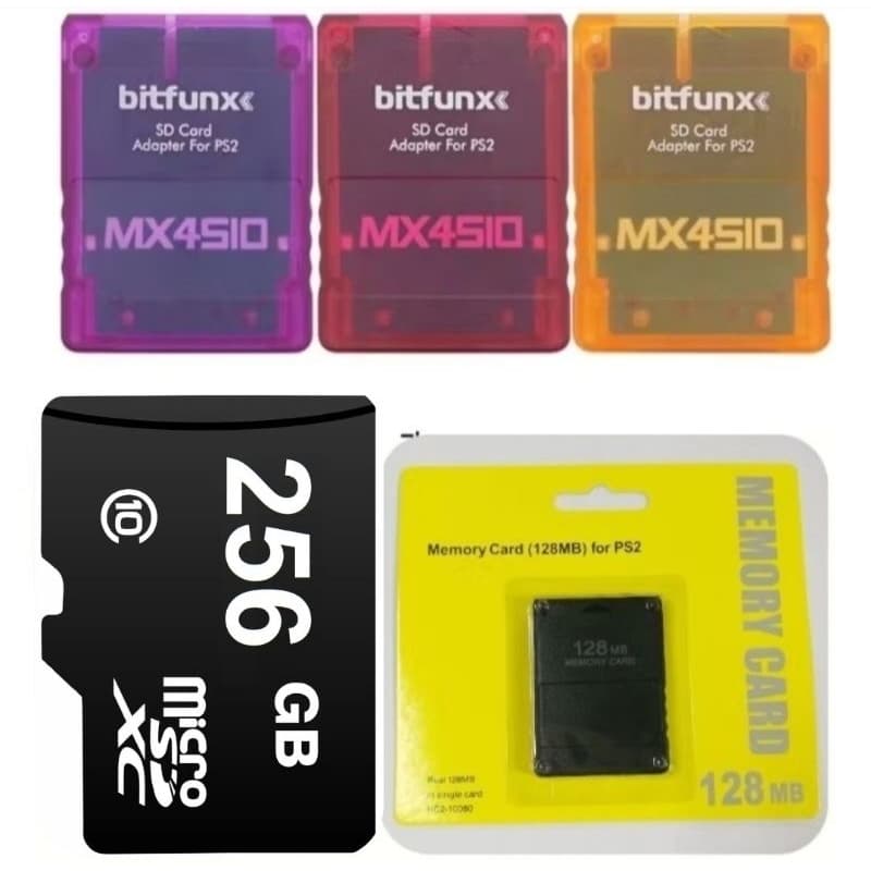 kit opl com mx4sio + cartao sd 256gb + memory card com opl + 80 Jogos