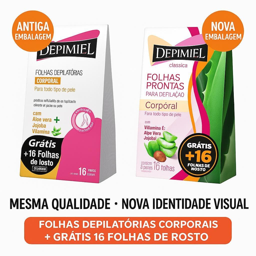 Folhas Corporal Depilatórias  com 16 Unidades Depimiel