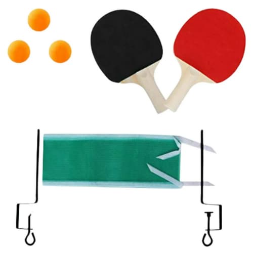 Kit Ping Pong Tênis De Mesa - 2 Raquetes + 3 Bolas + 1 Rede