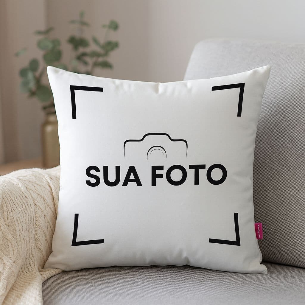 Almofada Personalizada do Seu Jeito Sua Foto/sua Logo Cor Branco