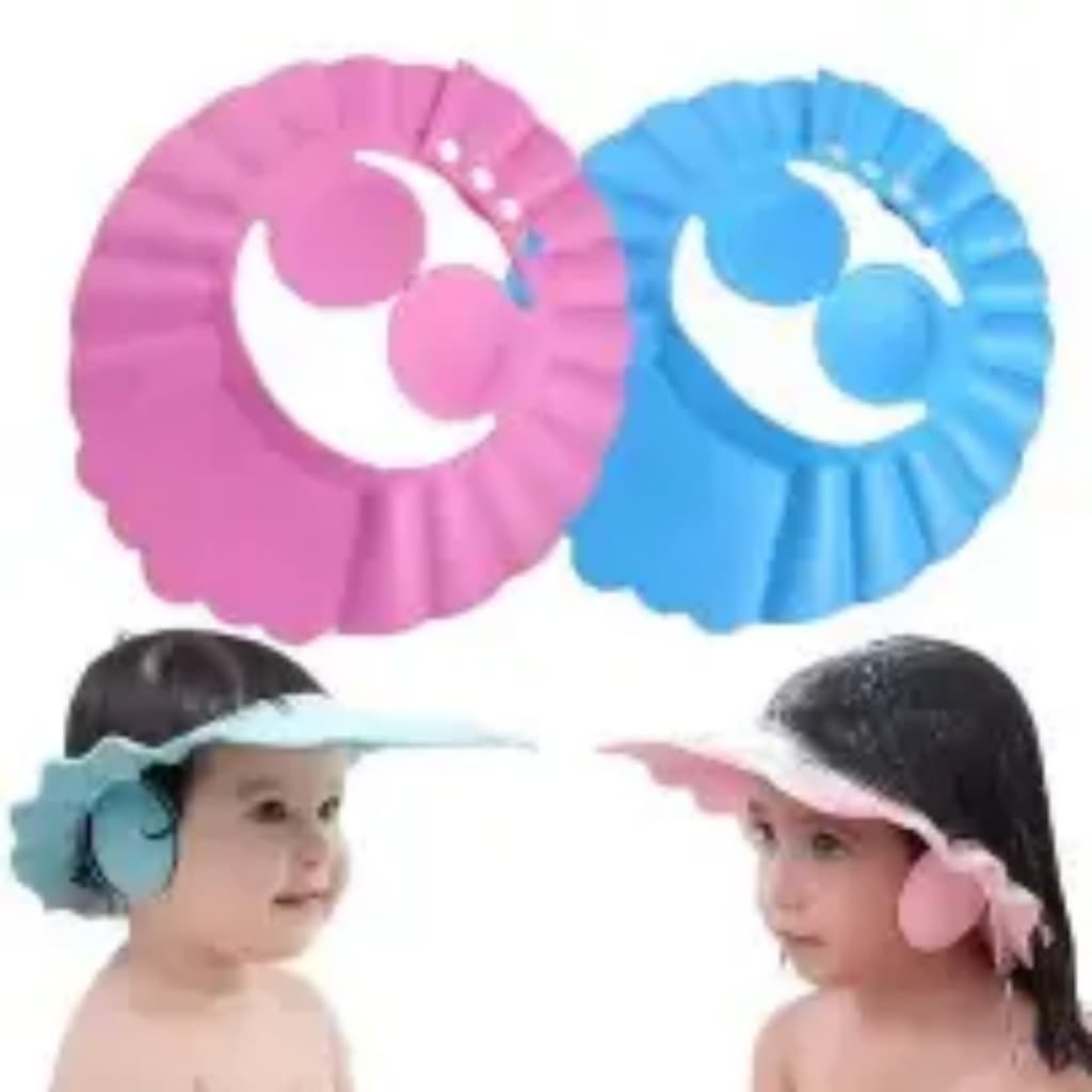Chapéu Protetor Viseira Banho Infantil, Bebê, Criança, Azul e Rosa.