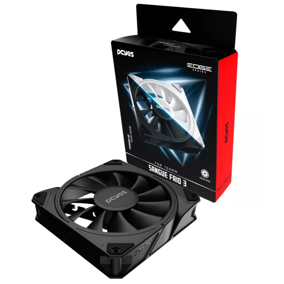 Cooler Fan Ventoinha 2200RPM PC Gamer Gabinete PCYES SANGUE FRIO 3 60CFM 4 Pinos PWM 2200RPM 120mm