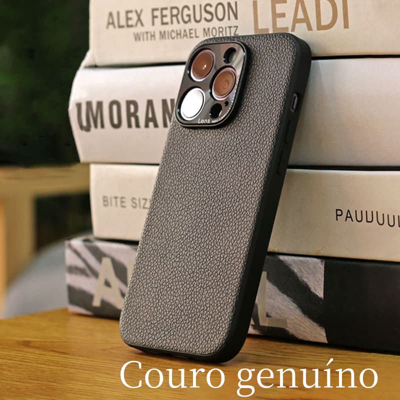 Capa Magsafe de Couro para iPhone 13/14/15 Pro Max com Adsorção Magnética , Capinha de PU Antichoque
