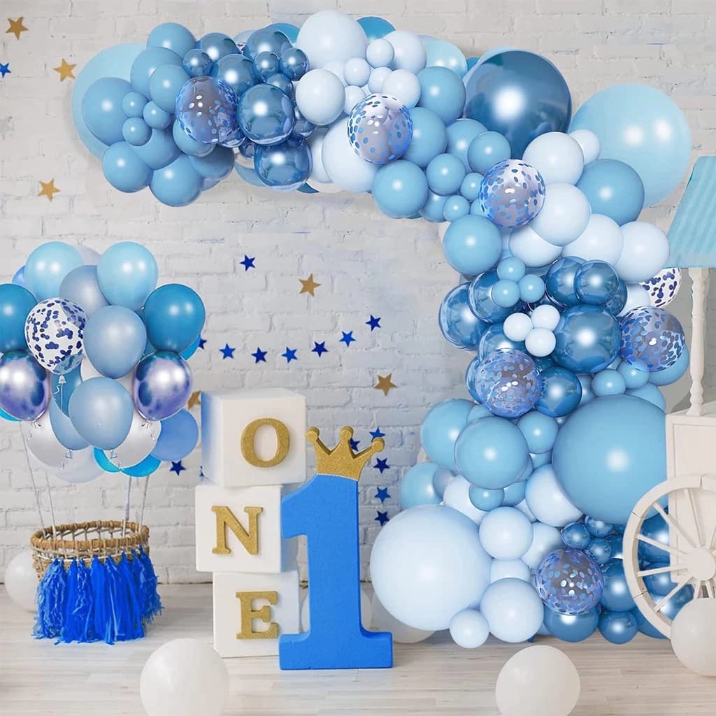 Kit 145peças Balões 5" 10" 12" 18"Azul fosco Balão Para Festas e Aniversários