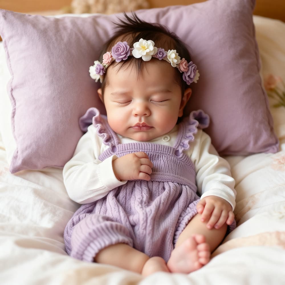 Bebê Reborn Boneca Silicone 48cm Menina Olho Fechado