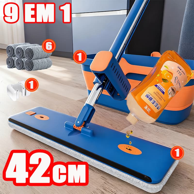 Kit 9 esfregão peças  uso seco úmido dobrável balde superabsorvente S10