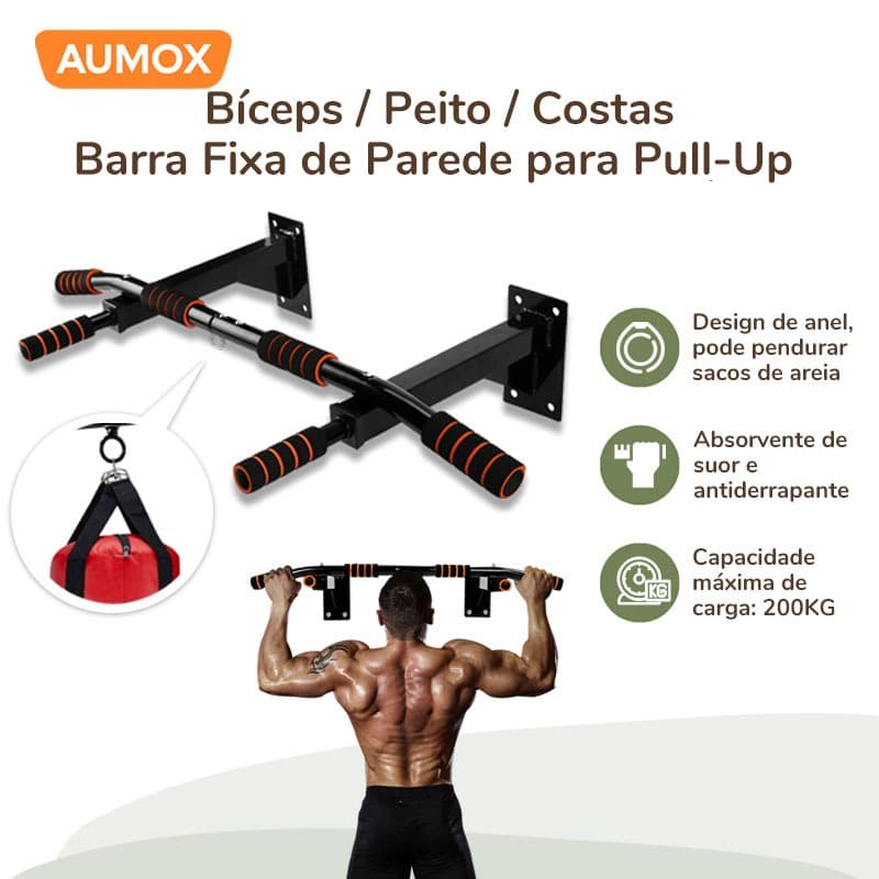 Barra Fixa Parede Crossfit Pull-up Com Gancho Chin-up Com Gancho Treinar Tríceps 95cm Ajustável