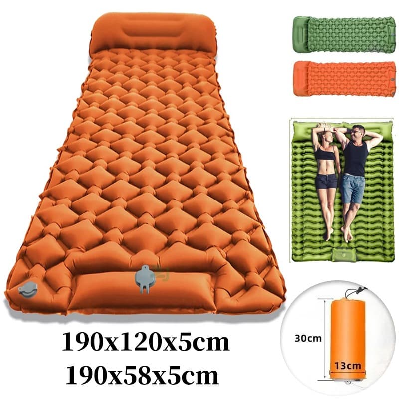 190x60x5cm ColchãO Colchão Inflável De Acampamento Ao Livre Dormir Para Acampamento Com Travesseiro Almofada