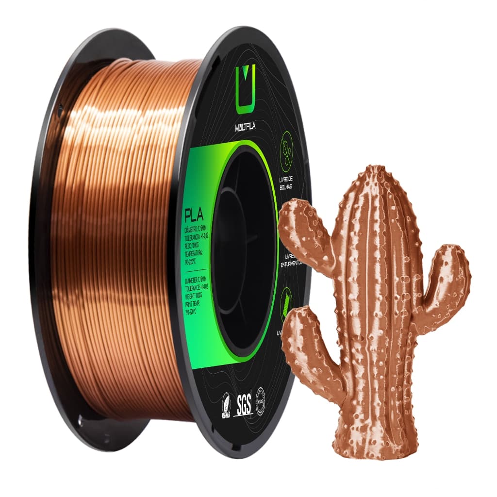 Filamento PLA Silk Impressora 3D Bronze Metalizado 1kg - 1,75mm Multfila