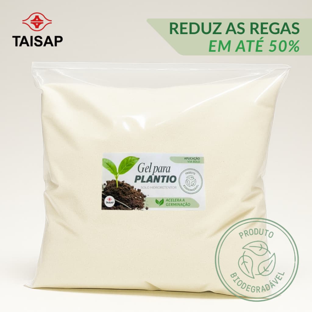 Gel de Plantio Biodegradável Agrícola TAISAP para Vasos e Jardins, Hidratação e Nutrição das Plantas