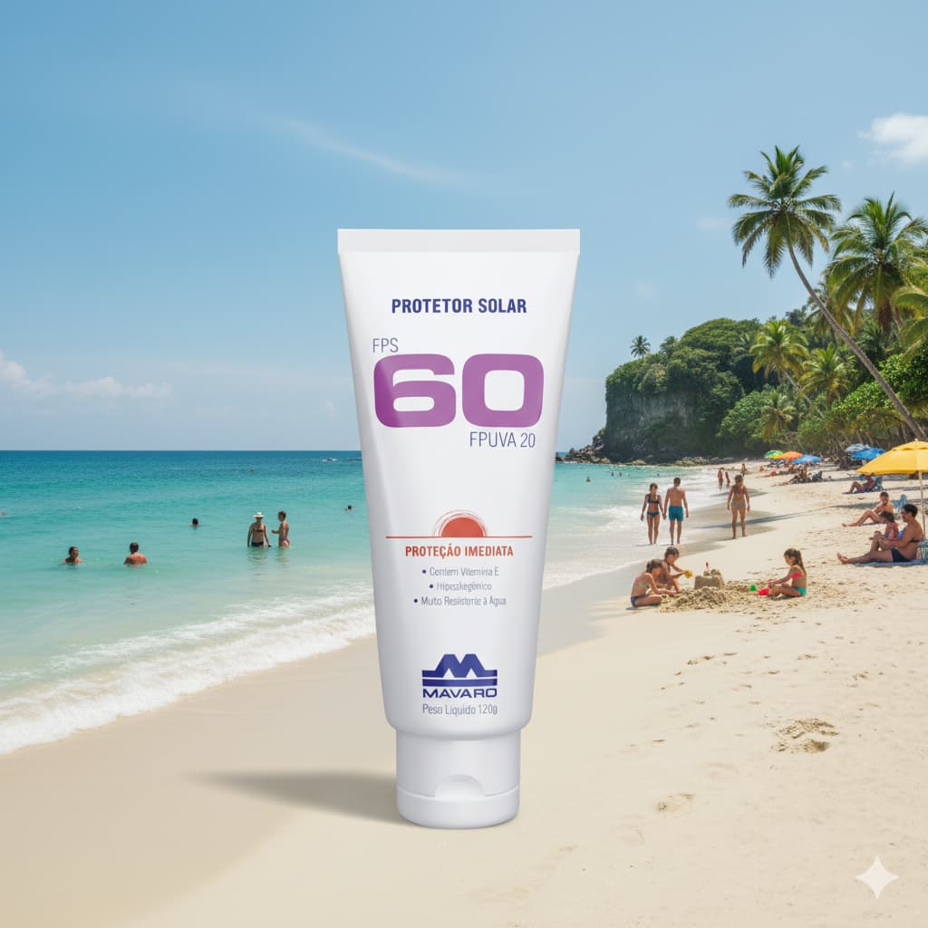 Creme Protetor Solar Fator Fps 60 Bisnaga 120g Mavaro