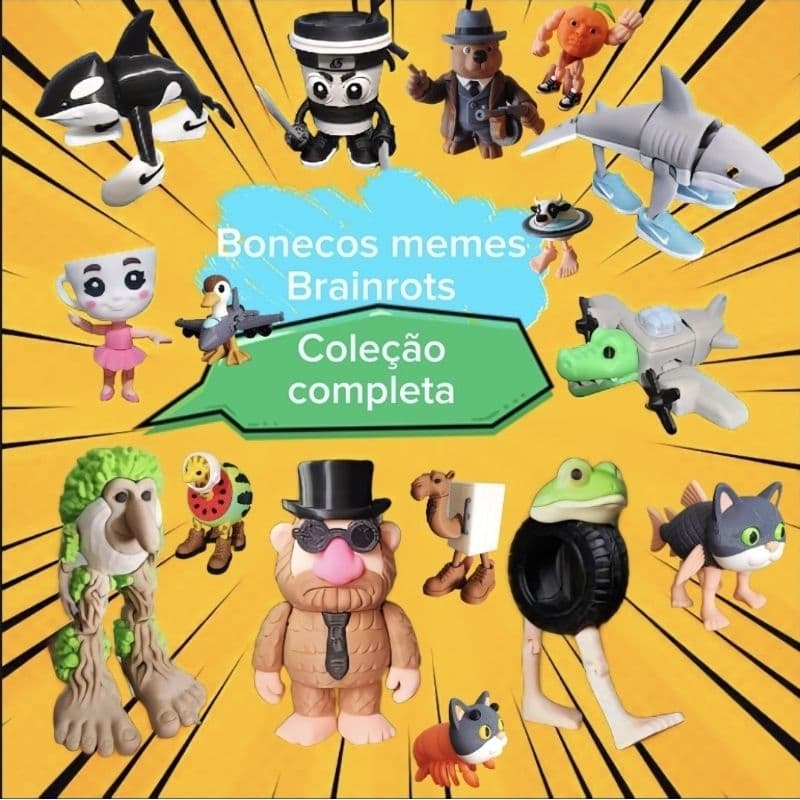 Boneco Meme Viral Brainrot 2026, Colecionavél Brinquedo GEEK