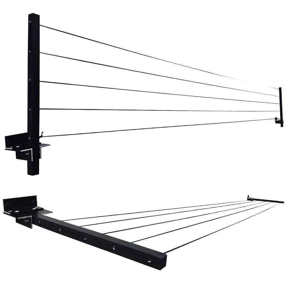 Compre até 3 Varais de Roupa Retratil Reforçado de Parede em Aço, Cabo De Aço Encapado ENVIO IMEDIATO